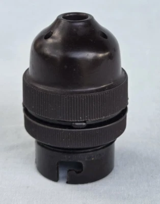 NOS Vintage B.G Brown Bakelite Celling Pendent Light Bulb Holder with Shade Ring - Image 1 of 4