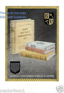 Verlag Koehler Voigtländer XL Reklame Kriegswinter 1944 ! Kultur Europa 3. Reich - Picture 1 of 1