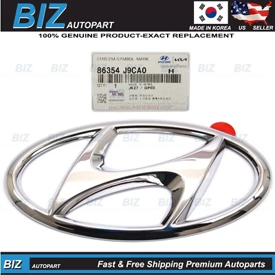 Genuine Front Bumper Emblem Symbol Mark for 2022-2023 Hyundai Kona 86354-J9CA0 - Image 1 of 4