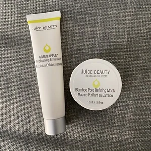 Juice Beauty Green Apple Brightening Emulsion & Bamboo Pore Refining Mask 0.5 oz - Picture 1 of 2