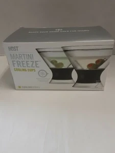 Host Martini Gefrierkühlbecher (2er Set) 9 Oz. Ea. Mit grauem Silikonband Neu in OVP! - Bild 1 von 4