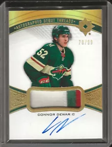 2021-22 UD Ultimate Collection #ADT-CT Connor Dewar Rookie Patch Auto 78/99-Wild - Foto 1 di 2