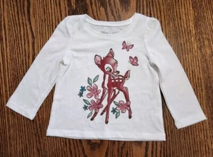 Disney Jumping Beans Softest Tee Bambi Graphic T Shirt Ivory Size 12 Months  - Picture 1 of 7