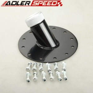 US STOCK Billet Fuel Cell Fast Fill Filler Neck 45 Degree 12 Bolt Flange Black - Picture 1 of 11