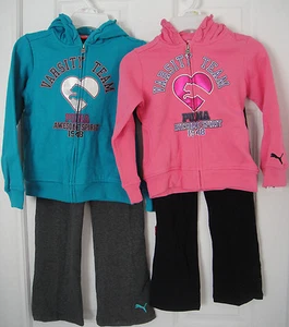 PUMA NWT 2PC Track Suit Sweat Shirt Top Jacket Hoodie Pants Warm Up 48 2 3 4 5 6 - Picture 1 of 8