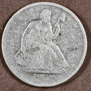 Medio dólar libertad sentada 1858 O en muy buen estado muy buena moneda de 50 c de plata 90 % de Estados Unidos - Imagen 1 de 2
