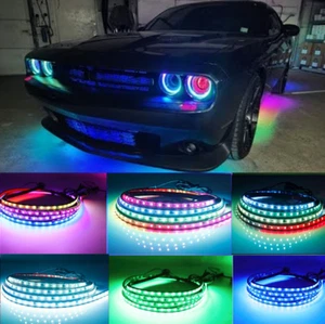 6xRGB Multicolor Underglow LED Kit Neon Strip Light  For Dodge Challenger SRT - Foto 1 di 15