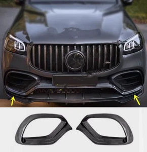 For Mercedes-Benz GLS63 AMG 2021-2022 Carbon Fiber Fog Lamp Grill Air Vent Cover - Picture 1 of 4