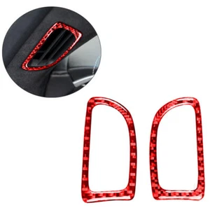 For Chevrolet Corvette C7 Red Carbon Fiber Console Demist Air Outlet Trim Cover - Picture 1 of 12