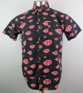 Mens Box Lunch Naruto Shippuden Collection Button Front Shirt Size S Cotton Red - Picture 1 of 5