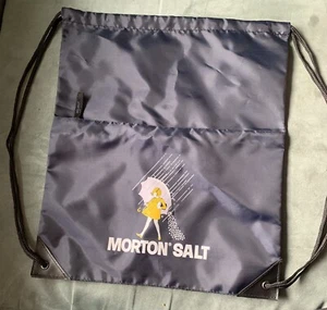 MORTON SALT BLUE NYLON DRAWSTRING CINCH BAG BACKPACK BRAND NEW - Picture 1 of 3
