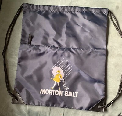MORTON SALT BLUE NYLON DRAWSTRING CINCH BAG BACKPACK BRAND NEW - Image 1 of 3