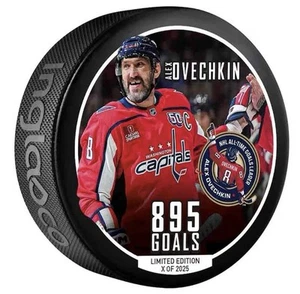 Alexander Ovechkin Washington Capitals 895th Goal Limited Edition Puck 2025 - Picture 1 of 3