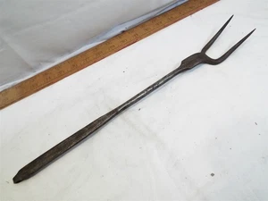 Früher Schmied handgeschmiedet Metzger Fleisch Gabel Küche 2 Zinken Herd Werkzeug B - Bild 1 von 6