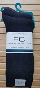 French Connection 4 Pairs of Men's Dress Crew Socks Size UK 5-11 - Picture 1 of 8