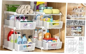 2Pcs 3 Tier Bathroom Organizers and Storage, UPGRADE WIDER BOLDER, Pull Out  - Picture 1 of 7