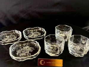 6 piezas taza de vidrio de sake Ochoko Guinomi platos pequeños crisantemo Kiku Japón de colección - Imagen 1 de 20