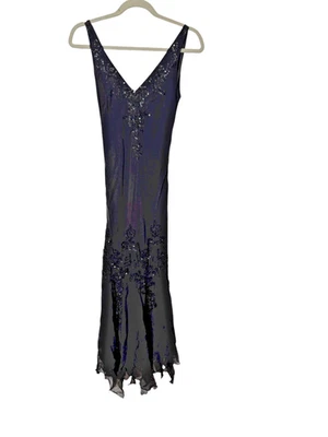 VTG 90s White House Black Market Silk Chiffon Bias Cut Dress Size 6 - Image 1 of 4