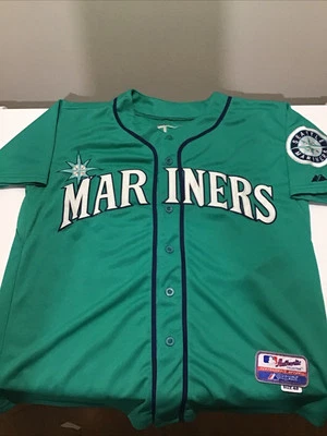 Authentic Majestic SIZE 48 M/L SEATTLE MARINERS ROBINSON CANO TEAL Jersey - Image 1 of 4