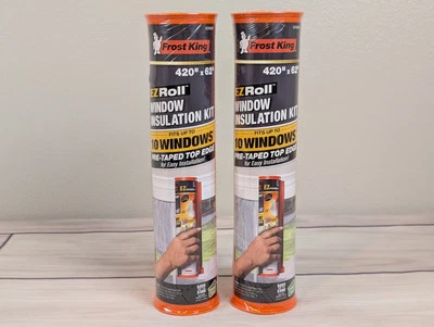 Lote de 2 kits de aislamiento de ventana enrollable Frost King EZ 62"x420" película impermeable Foto 1 de 4