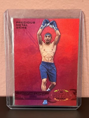 2021 Skybox Metal Universe Champions 1997-98 Retro PMG Red #d /100 Teofimo Lopez - Image 1 of 2