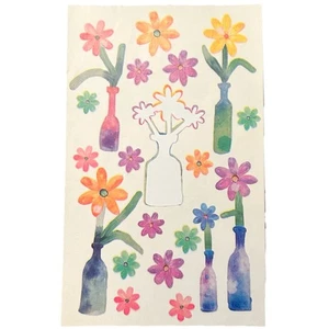 Vintage 2004 Sandylion Flowers in Bottles Sticker Sheet Floral Garden Scrapbook - Picture 1 of 5