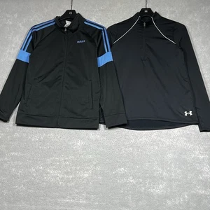 Adidas Sweatshirt Girls Size Large Black Sweatshirt Cotton Zip Sweater Bundle - Picture 1 of 14