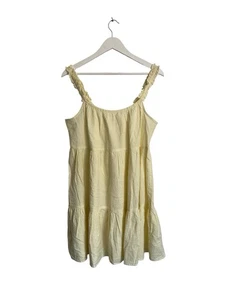Monsoon Accessorize Check Dress Tiered Frill Size L 16 18 Organic Cotton RRP £35 - Picture 1 of 6