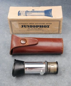 JUSTOPHOT VINTAGE EXPOSURE METER IN ORIGINAL BOX AND LEATHER CASE - Picture 1 of 1