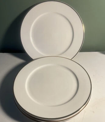 Juego de 4 platos de cena Farberware ELEGANCE GOLD 4533 blanco con adornos dorados 2002 Foto 1 de 3