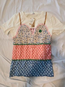 Rough Natural Charm shirt floral and polka dots, Boutique Unique - Picture 1 of 5