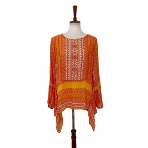Sundance Sunset Go Beyond halbtransparente Bluse mit asymmetrischem Saum L Large - Bild 1 von 7