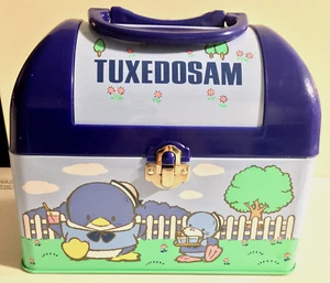 Vintage 1993 Sanrio Smoking Sam Metallkörper Kunststoffdeckel Brotdose Made in Japan - Bild 1 von 14