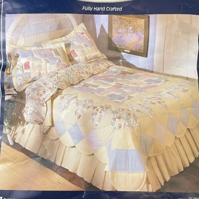 Edredón Nostagia Jonquil Garden King amarillo hecho a mano retazos Grandmacore Foto 1 de 4