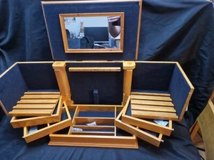Lori Greiner 5 Tier Multi Compartments Jewellery Box Cherry Wood Mirror - Heavy - Picture 1 of 13