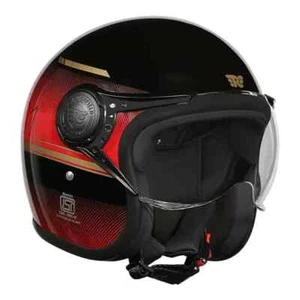 ROYAL ENFIELD HALF FACE HELMET IN RED COLOR WITH CLEAR VISOR - Picture 1 of 5