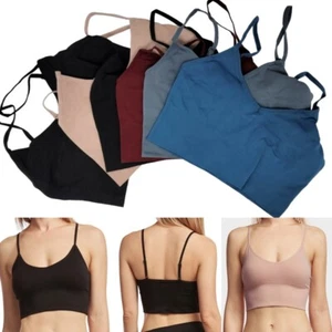 Sports Bra Wireless Yoga Bra Tank Top 3 or 6 Active Wear Gym Sleep S-XL NO PAD - Picture 1 of 16