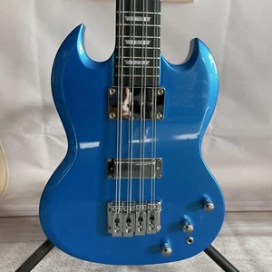 Factory Blue Body SG Newly Electric Bass Guitar Basswood Body Mahogany Neck - Zdjęcie 1 z 7