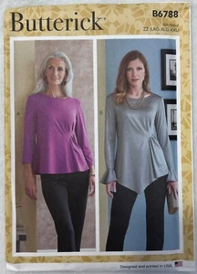 Butterick B6788 Misses Pullover Oberteil Muster 2 Variationen (ZZ LG-XXL) NEU/UNGESCHNITTEN - Bild 1 von 2