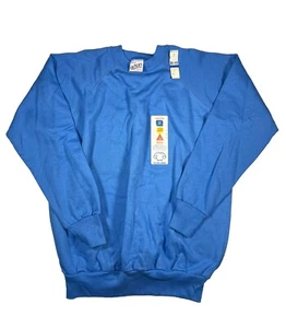 Vintage Deadstock Sweatshirt Teal 90s Blank XL USA K-Mart Tags Extra Large USA - Picture 1 of 9