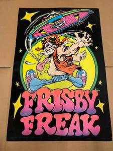 Vintage Western Grafik Schwarzlicht Poster Frisby Freak 32" x 21" gerollt - Bild 1 von 4