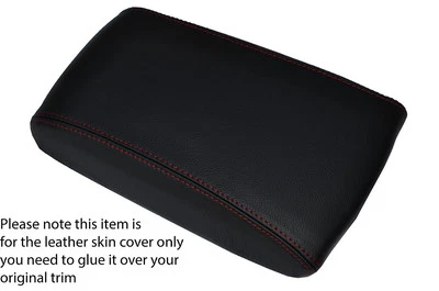 RED STITCHING ARMREST LID LEATHER SKIN COVER FITS JEEP LIBERTY 2002-2004 - Image 1 of 3
