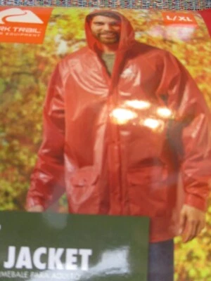 Chaqueta de lluvia Ozark Trail 2-Pak resistente al agua PVC libre rojo L/XL con capucha SR $40 NUEVO Foto 1 de 3