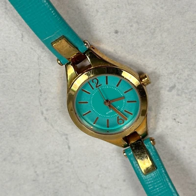 Reloj Nine West Mujer 27mm Redondo Azul Teal Tono Dorado Informal Batería Nueva Foto 1 de 4