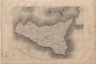 Carta geografica antica SICILIA 1891 Old antique map