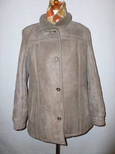 WALLACE SACKS FAWN REAL SHEARLING /SHEEPSKIN COAT SIZE UK 14 BRITISH MADE - Picture 1 of 1