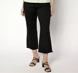 Belle Kim Gravel Regular Tripluxe Twill Mariner Crop Jean Black Size 12 A648005 - Picture 1 of 4