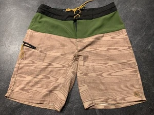 Hippy Tree Wood Print Board Shorts Swim Trunks Mens Size 31 - Picture 1 of 7