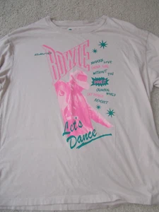 DAVID BOWIE 2024 LET'S DANCE IMAGE USED ADULT T-SHIRT SIZE (L) REISSUE STYLE - Picture 1 of 4