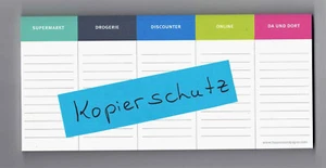 SHOPPING PLANNER Block  NEU Einkaufs Planer Querformat bunt 21 x 10 cm  50 Blatt - Bild 1 von 1